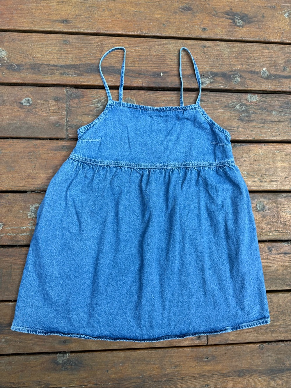 American Eagle Outfitters Blue Denim Spaghetti Strap Dress